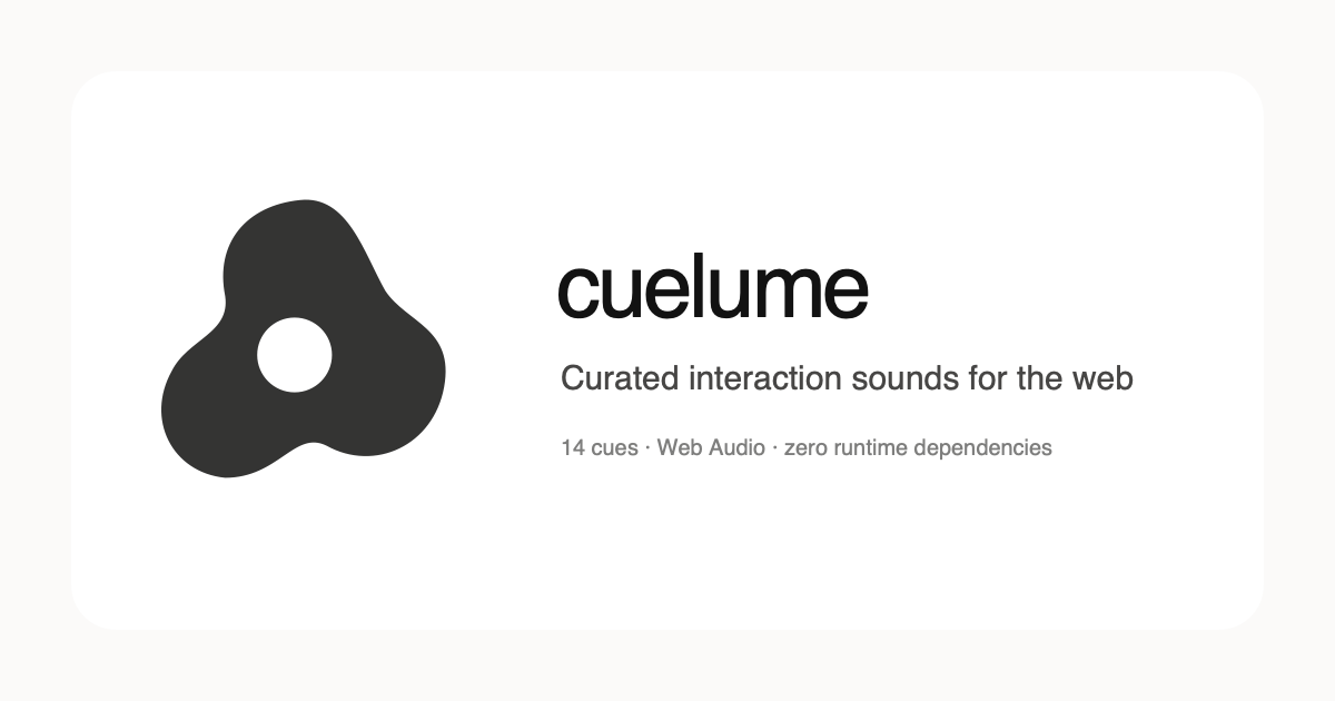 Cuelume — Sound effects from @dwhitedesign's
